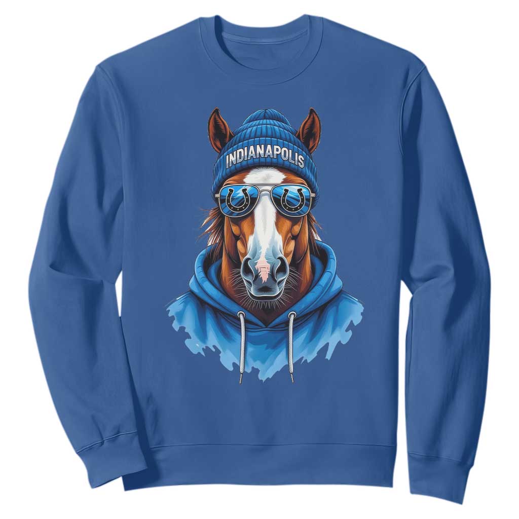 Indianapolis Fan Sweatshirt Blue Horse Sports Lover Game Day TS11 Royal Blue Print Your Wear