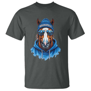Indianapolis Fan T Shirt Blue Horse Sports Lover Game Day TS11 Dark Heather Print Your Wear