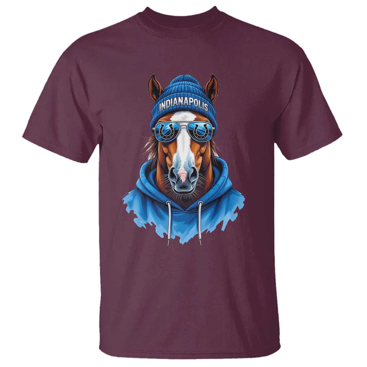 Indianapolis Fan T Shirt Blue Horse Sports Lover Game Day TS11 Maroon Print Your Wear