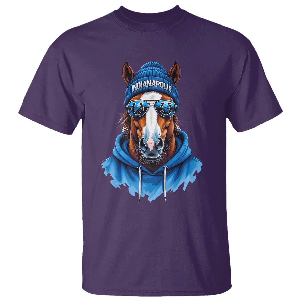 Indianapolis Fan T Shirt Blue Horse Sports Lover Game Day TS11 Purple Print Your Wear