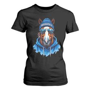 Indianapolis Fan T Shirt For Women Blue Horse Sports Lover Game Day TS11 Black Print Your Wear