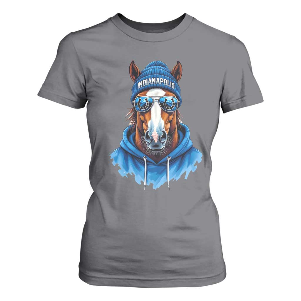 Indianapolis Fan T Shirt For Women Blue Horse Sports Lover Game Day TS11 Charcoal Print Your Wear