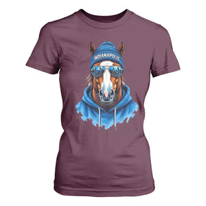 Indianapolis Fan T Shirt For Women Blue Horse Sports Lover Game Day TS11 Maroon Print Your Wear