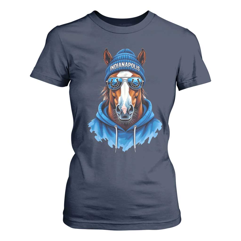 IFC Football Lover T Shirt For Women Blue Equine Shoe Sport Fan Game Day TS11 Navy Print Your Wear