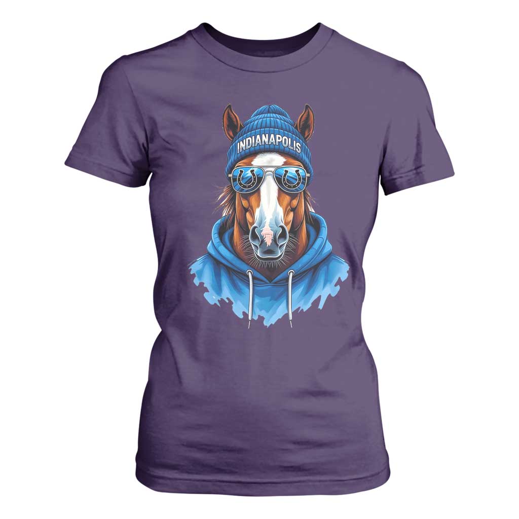 Indianapolis Fan T Shirt For Women Blue Horse Sports Lover Game Day TS11 Purple Print Your Wear