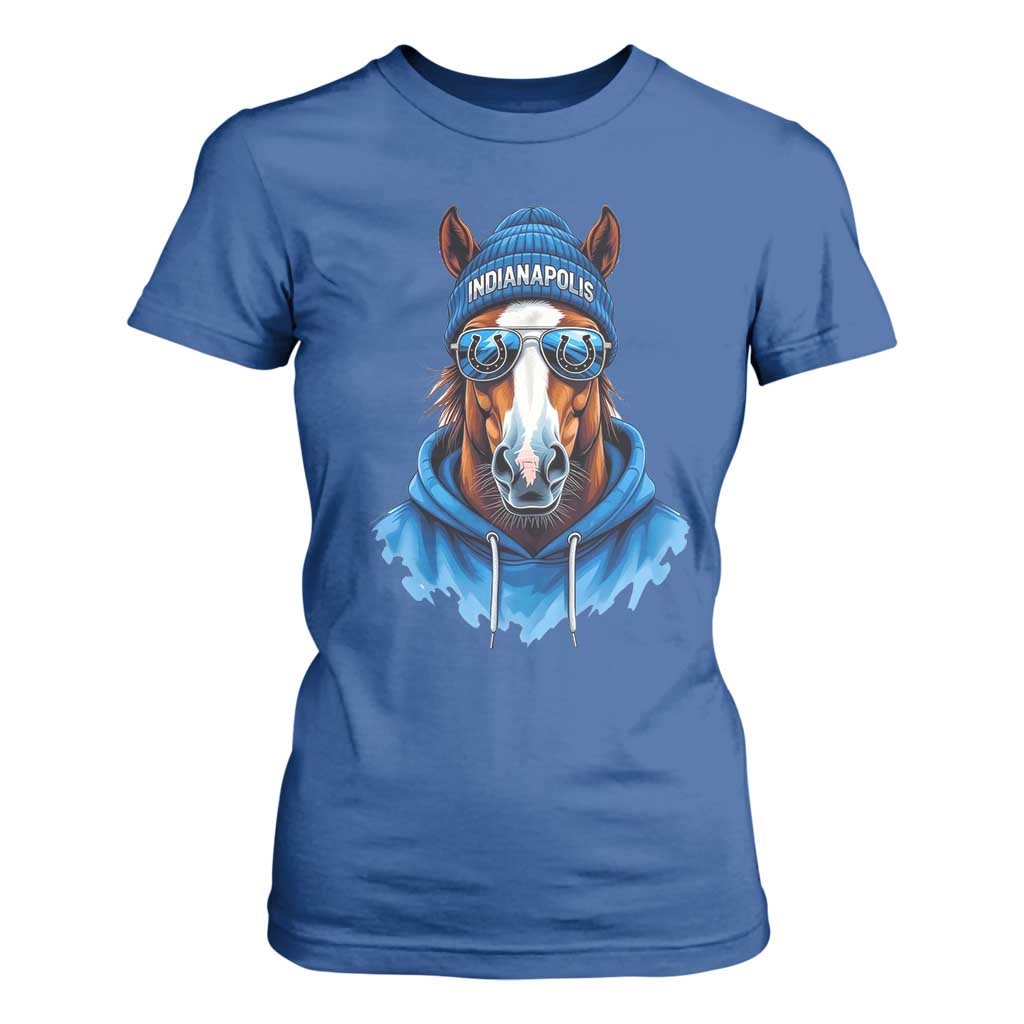 Indianapolis Fan T Shirt For Women Blue Horse Sports Lover Game Day TS11 Royal Blue Print Your Wear