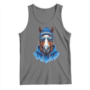IFC Football Lover Tank Top Blue Equine Shoe Sport Fan Game Day TS11 Black Heather Print Your Wear