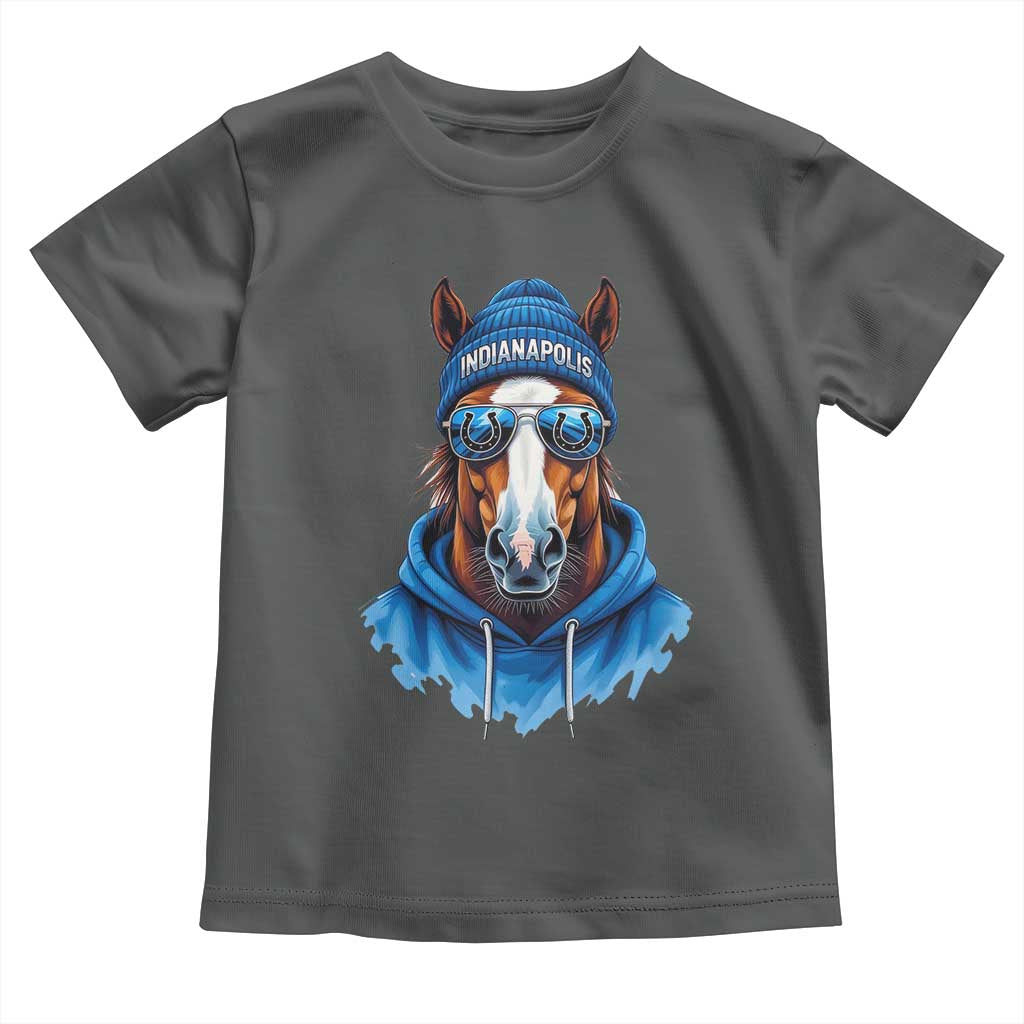 Indianapolis Fan Toddler T Shirt Blue Horse Sports Lover Game Day TS11 Dark Heather Print Your Wear