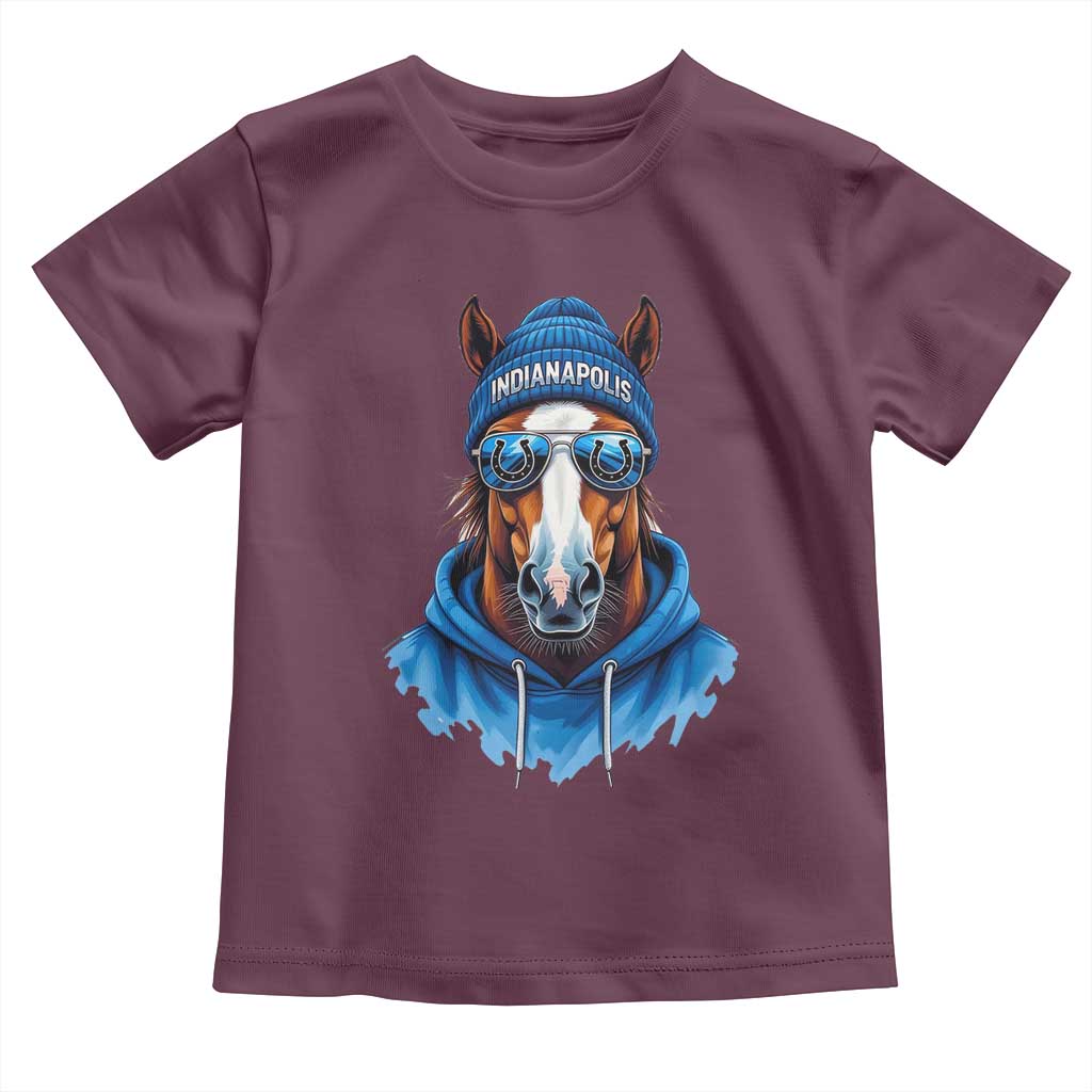 Indianapolis Fan Toddler T Shirt Blue Horse Sports Lover Game Day TS11 Maroon Print Your Wear