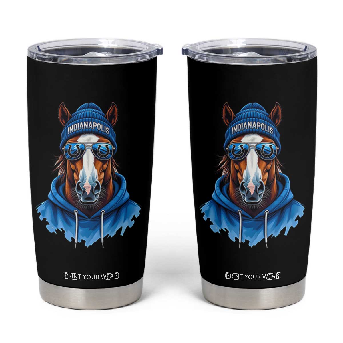 IFC Football Lover Tumbler Cup Blue Equine Shoe Sport Fan Game Day TS11 Black Print Your Wear
