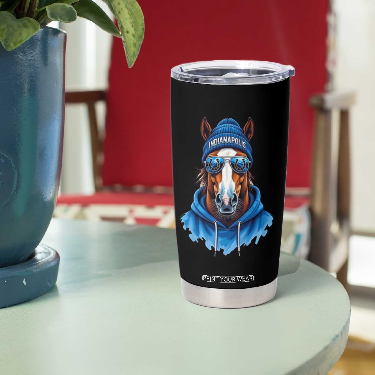 IFC Football Lover Tumbler Cup Blue Equine Shoe Sport Fan Game Day TS11 Print Your Wear