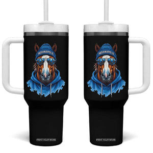 IFC Football Lover Tumbler With Handle Blue Equine Shoe Sport Fan Game Day TS11 One Size: 40 oz Black Print Your Wear