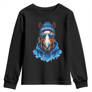 IFC Football Lover Youth Sweatshirt Blue Equine Shoe Sport Fan Game Day TS11 Black Print Your Wear