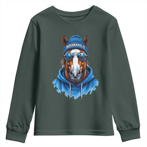 IFC Football Lover Youth Sweatshirt Blue Equine Shoe Sport Fan Game Day TS11 Dark Forest Green Print Your Wear