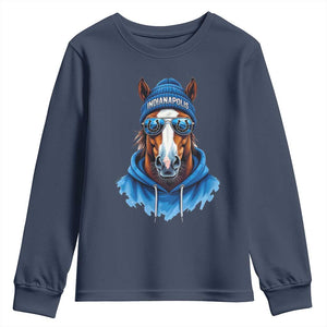 IFC Football Lover Youth Sweatshirt Blue Equine Shoe Sport Fan Game Day TS11 Navy Print Your Wear