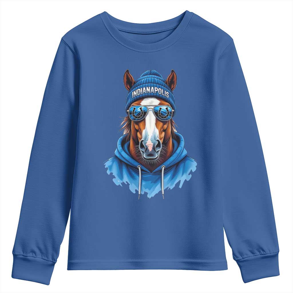 IFC Football Lover Youth Sweatshirt Blue Equine Shoe Sport Fan Game Day TS11 Royal Blue Print Your Wear
