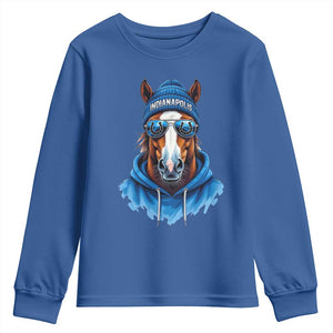 IFC Football Lover Youth Sweatshirt Blue Equine Shoe Sport Fan Game Day TS11 Royal Blue Print Your Wear