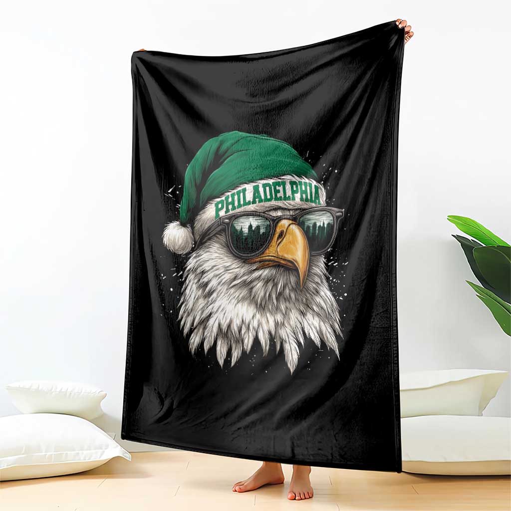 Christmas Football Lover Throw Blanket Funny Green Santa PFE City Silhouette TS11 Print Your Wear