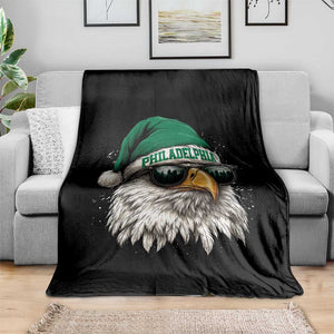 Christmas Football Lover Throw Blanket Funny Green Santa PFE City Silhouette TS11 Print Your Wear
