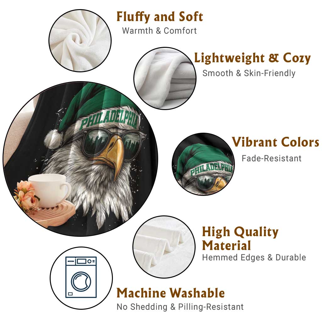 Christmas Philadelphia Fan Throw Blanket Funny Santa Eagles Sport Philly Fan TS11 Print Your Wear