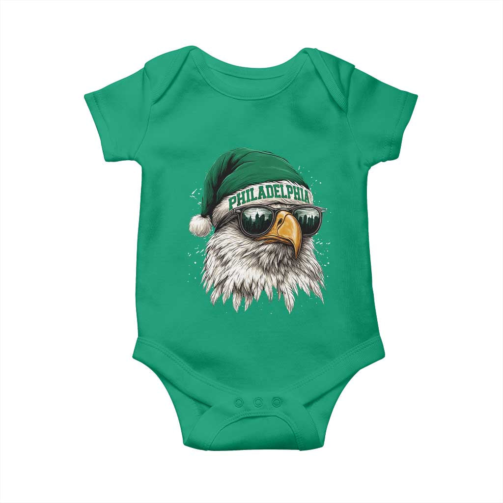 Christmas Football Lover Baby Onesie Funny Green Santa PFE City Silhouette TS11 Irish Green Print Your Wear