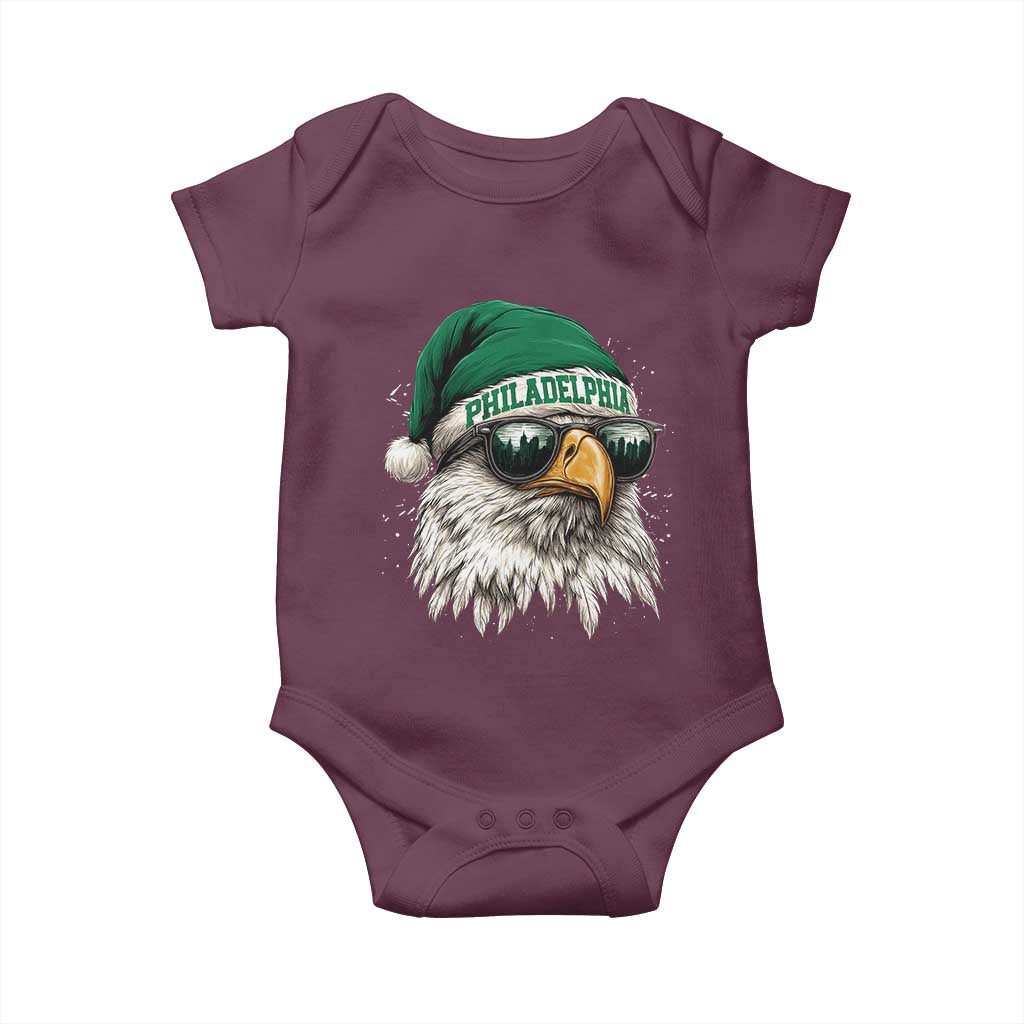 Christmas Football Lover Baby Onesie Funny Green Santa PFE City Silhouette TS11 Maroon Print Your Wear