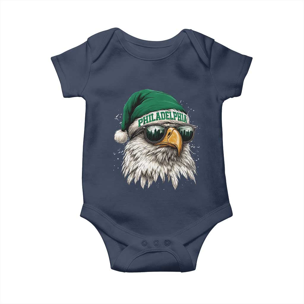 Christmas Football Lover Baby Onesie Funny Green Santa PFE City Silhouette TS11 Navy Print Your Wear