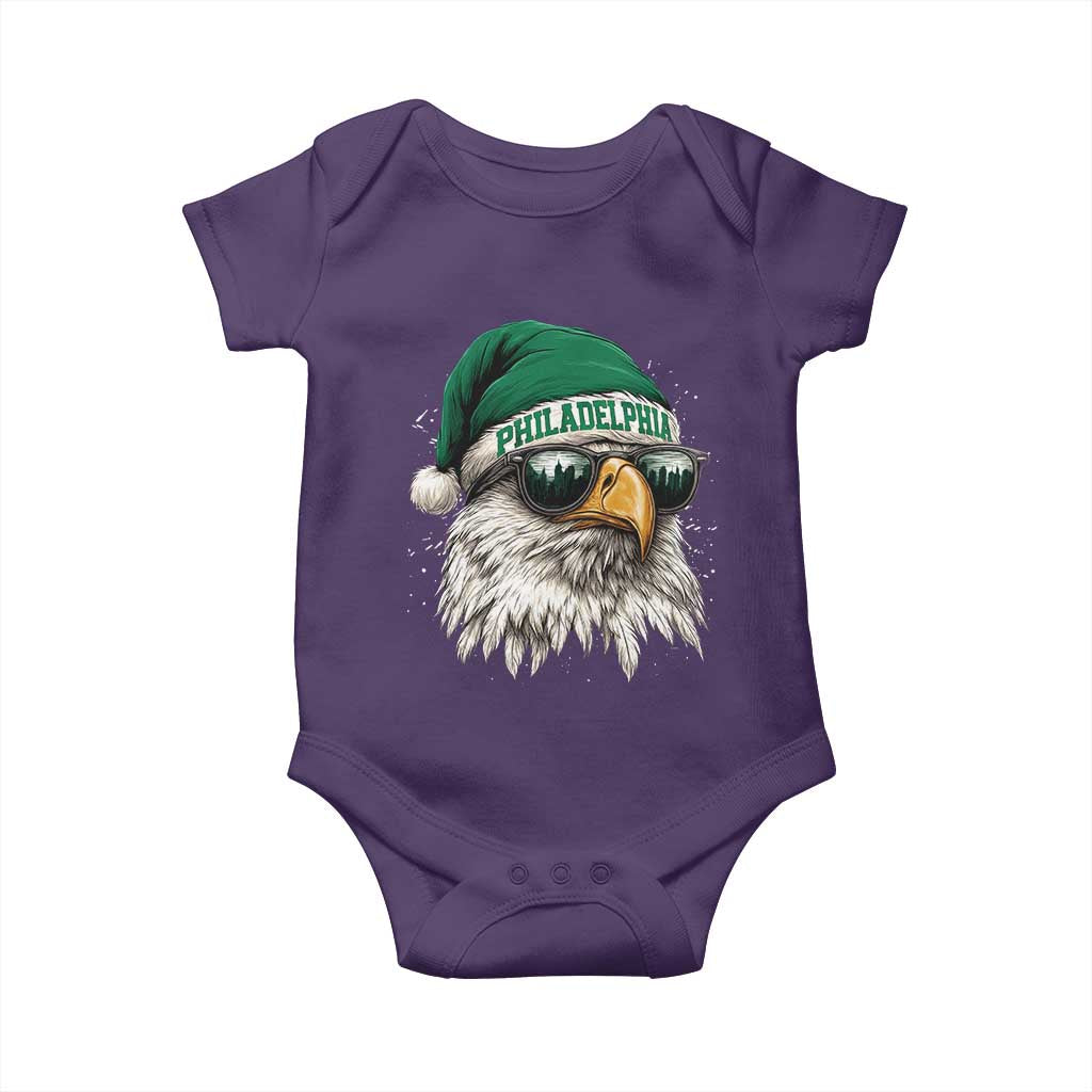 Christmas Football Lover Baby Onesie Funny Green Santa PFE City Silhouette TS11 Purple Print Your Wear