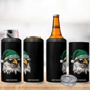 Christmas Football Lover 4 in 1 Can Cooler Tumbler Funny Green Santa PFE City Silhouette TS11 Print Your Wear