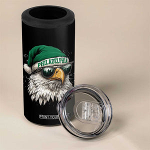 Christmas Football Lover 4 in 1 Can Cooler Tumbler Funny Green Santa PFE City Silhouette TS11 Print Your Wear