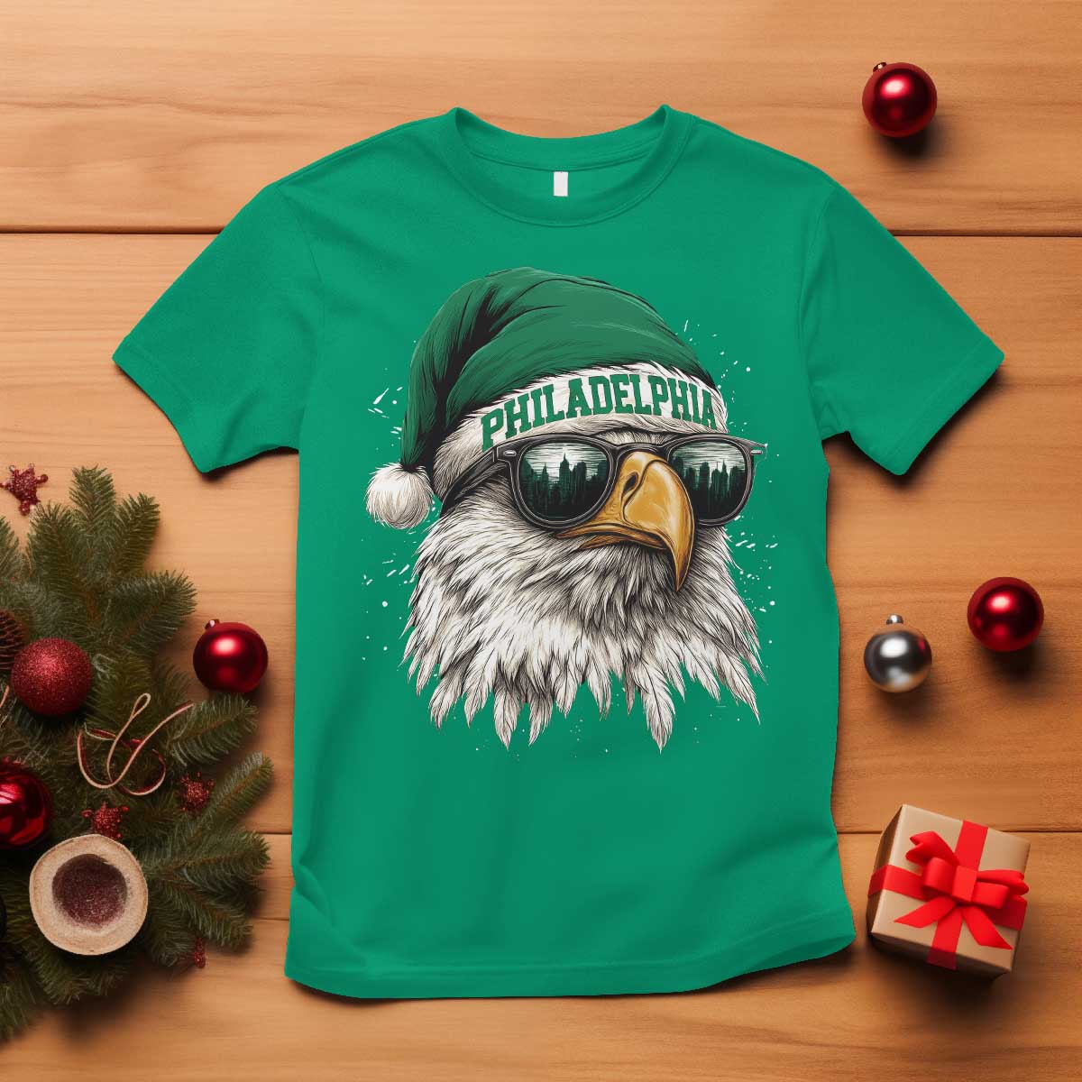 Christmas Philadelphia Fan T Shirt Funny Santa Eagles Sport Philly Fan TS11 Irish Green Print Your Wear