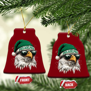 Christmas Football Lover Ceramic Ornament Funny Green Santa PFE City Silhouette TS11 Print Your Wear