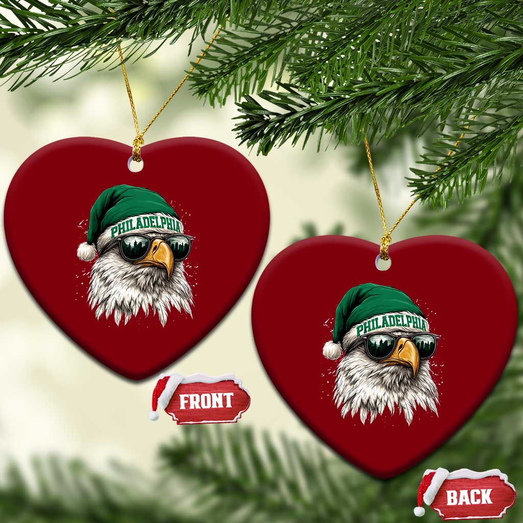 Christmas Football Lover Ceramic Ornament Funny Green Santa PFE City Silhouette TS11 Print Your Wear