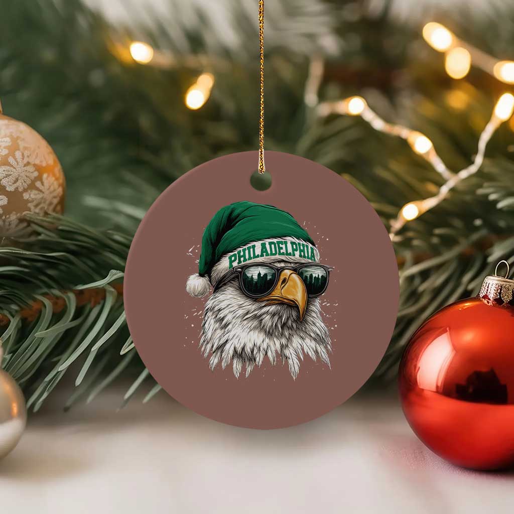 Christmas Philadelphia Fan Ceramic Ornament Funny Santa Eagles Sport Philly Fan TS11 1pc Mocha Print Your Wear