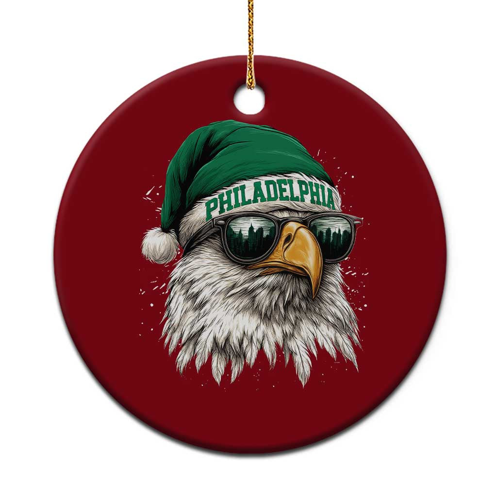Christmas Football Lover Ceramic Ornament Funny Green Santa PFE City Silhouette TS11 1pc Red Print Your Wear