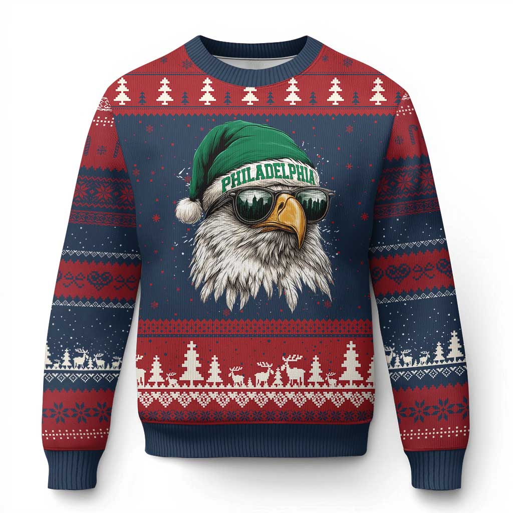 Xmas Football Lover Ugly Christmas Sweater Funny Green Santa PFE City Silhouette TS11 Navy Red Print Your Wear