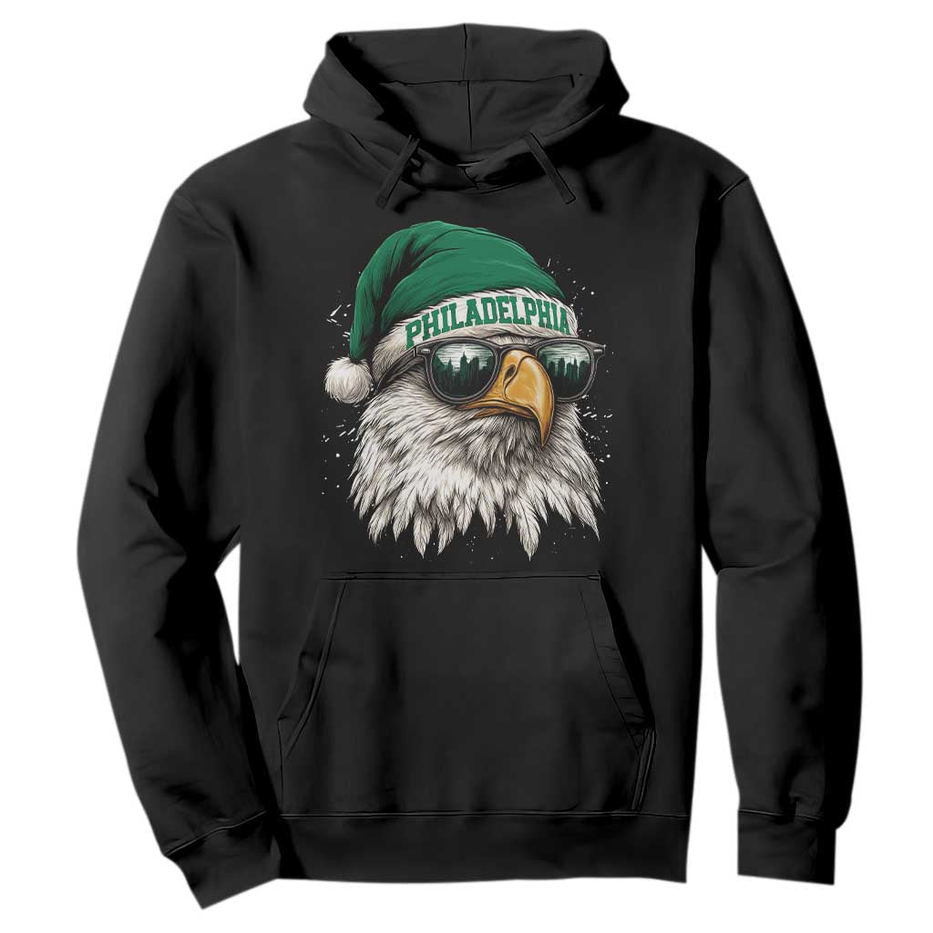 Christmas Football Lover Hoodie Funny Green Santa PFE City Silhouette TS11 Black Print Your Wear