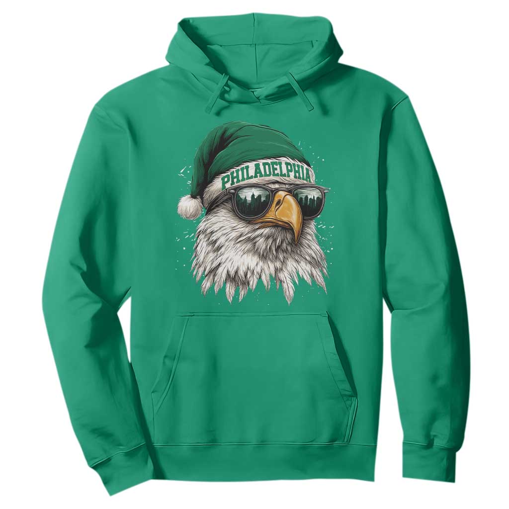 Christmas Football Lover Hoodie Funny Green Santa PFE City Silhouette TS11 Irish Green Print Your Wear