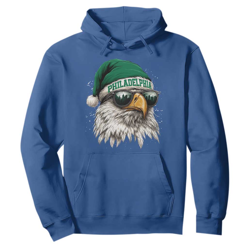 Christmas Football Lover Hoodie Funny Green Santa PFE City Silhouette TS11 Royal Blue Print Your Wear