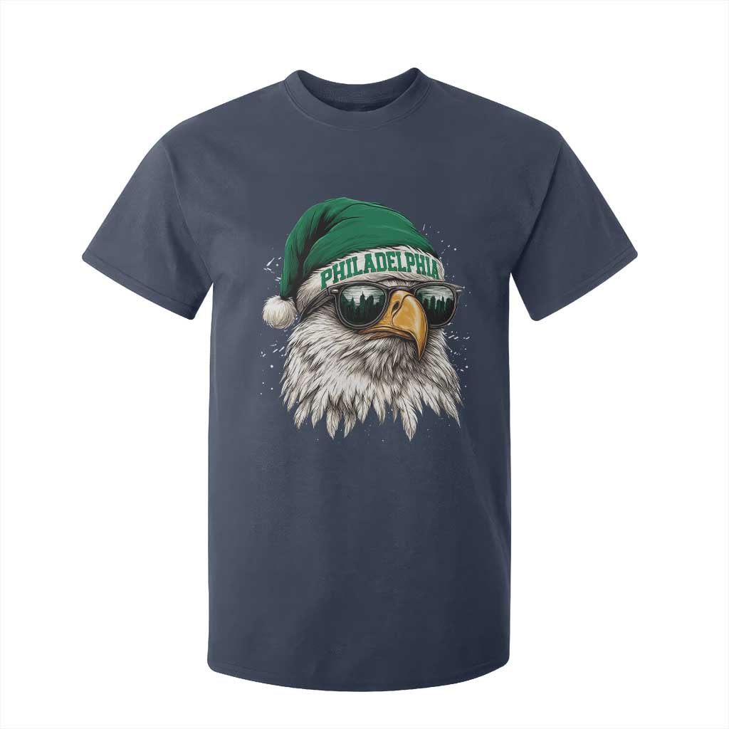 Christmas Football Lover T Shirt For Kid Funny Green Santa PFE City Silhouette TS11 Navy Print Your Wear