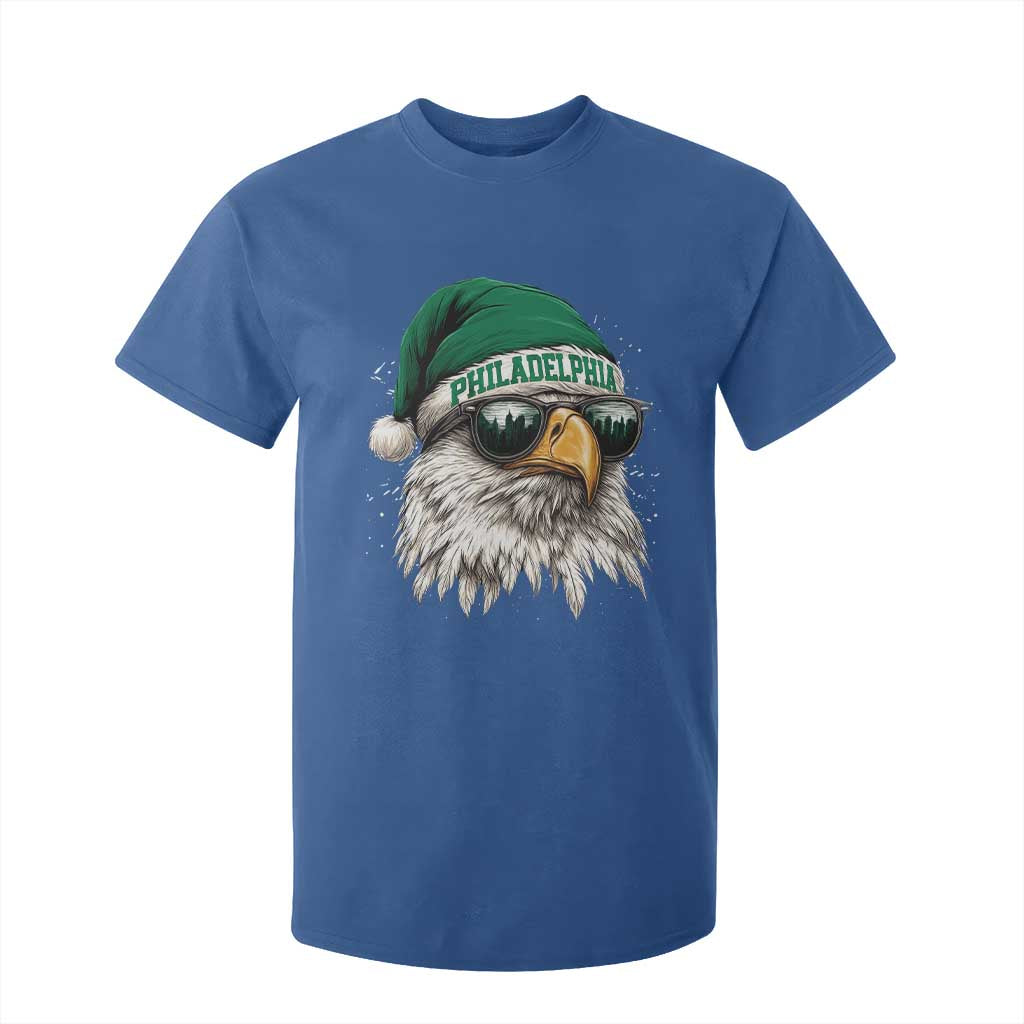 Christmas Football Lover T Shirt For Kid Funny Green Santa PFE City Silhouette TS11 Royal Blue Print Your Wear