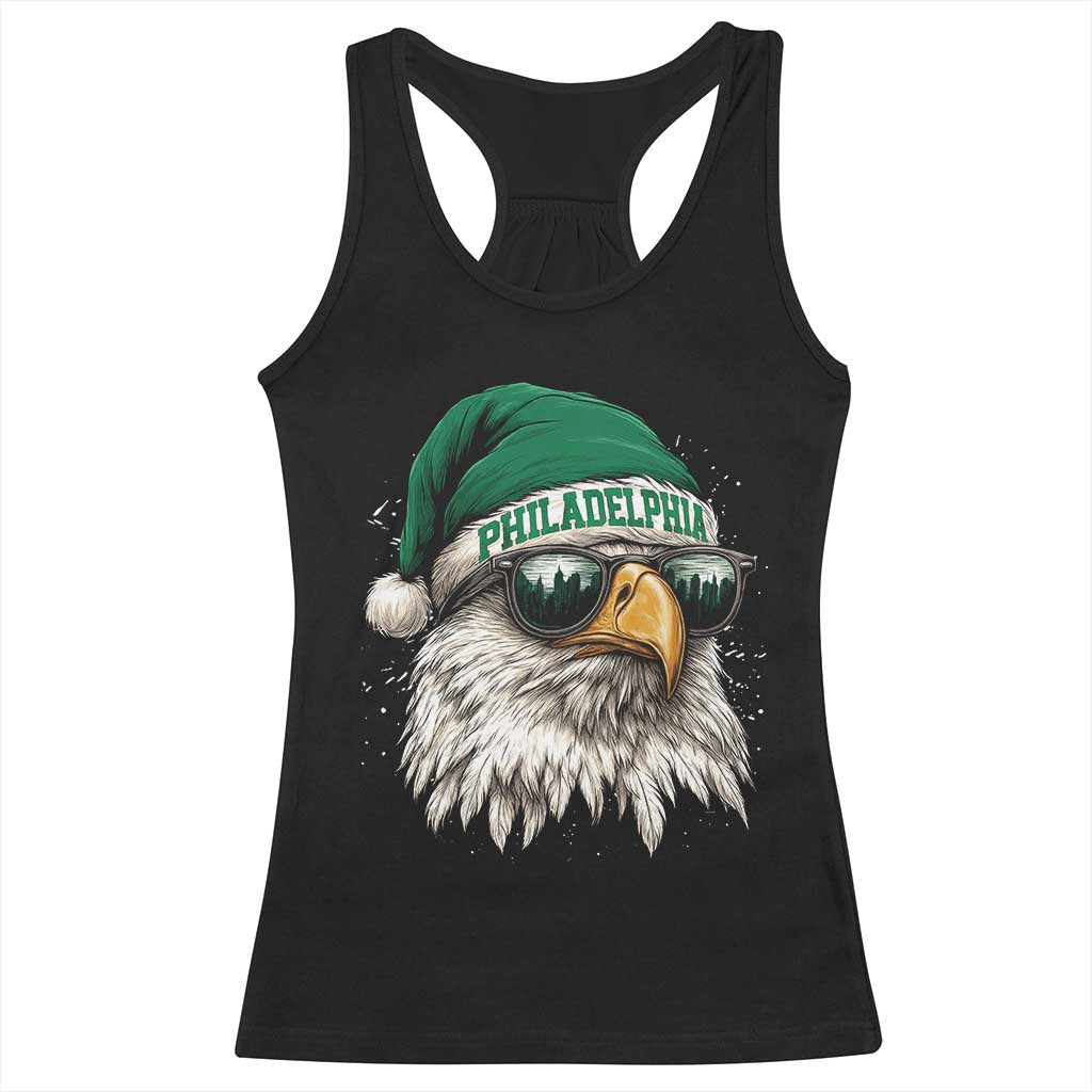 Christmas Philadelphia Fan Racerback Tank Top Funny Santa Eagles Sport Philly Fan TS11 Black Print Your Wear