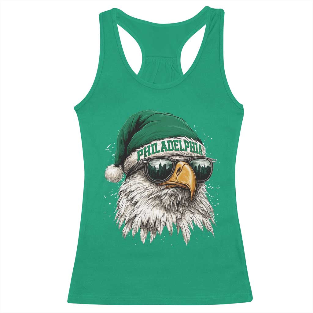 Christmas Football Lover Racerback Tank Top Funny Green Santa PFE City Silhouette TS11 Irish Green Print Your Wear