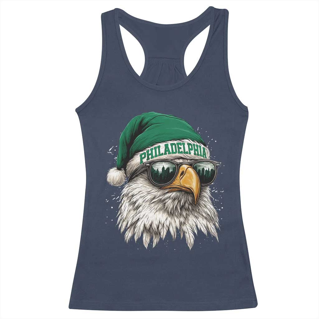Christmas Football Lover Racerback Tank Top Funny Green Santa PFE City Silhouette TS11 Navy Print Your Wear
