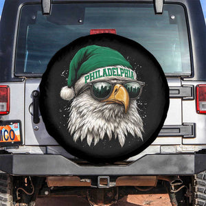 Christmas Football Lover Spare Tire Cover Funny Green Santa PFE City Silhouette TS11 No hole Black Print Your Wear