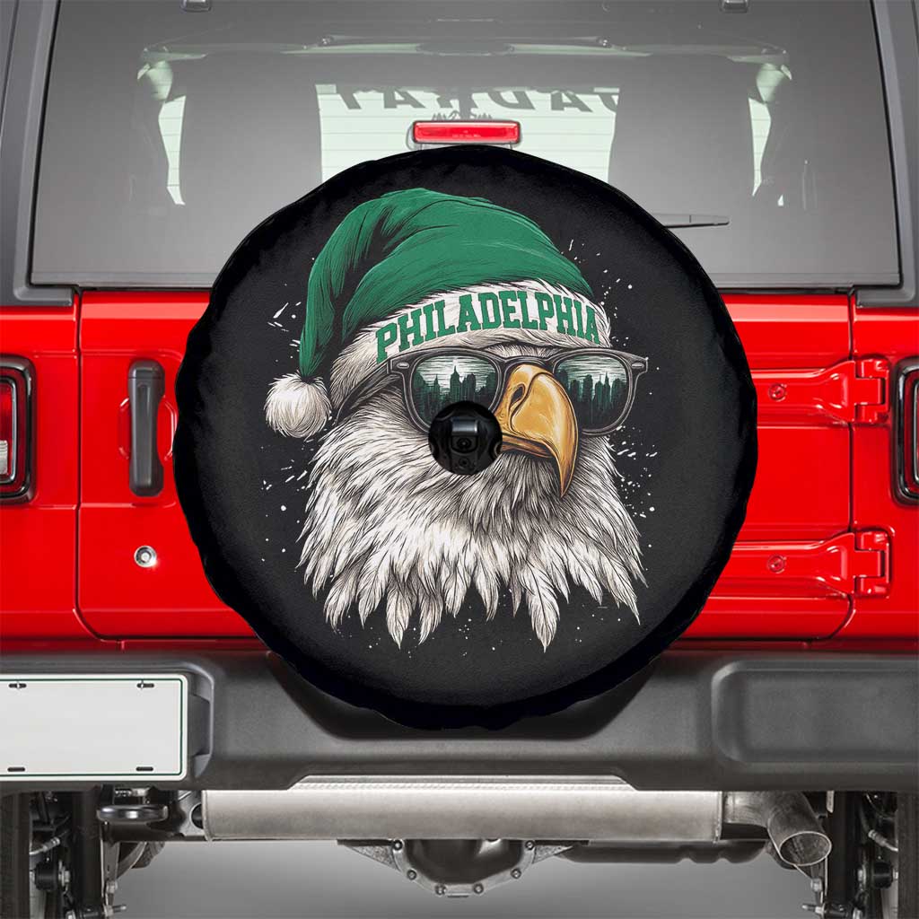 Christmas Football Lover Spare Tire Cover Funny Green Santa PFE City Silhouette TS11 Black Print Your Wear