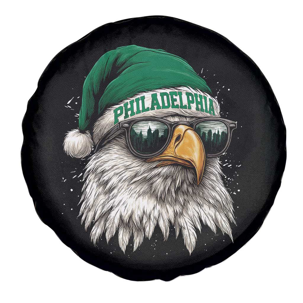 Christmas Football Lover Spare Tire Cover Funny Green Santa PFE City Silhouette TS11 Print Your Wear