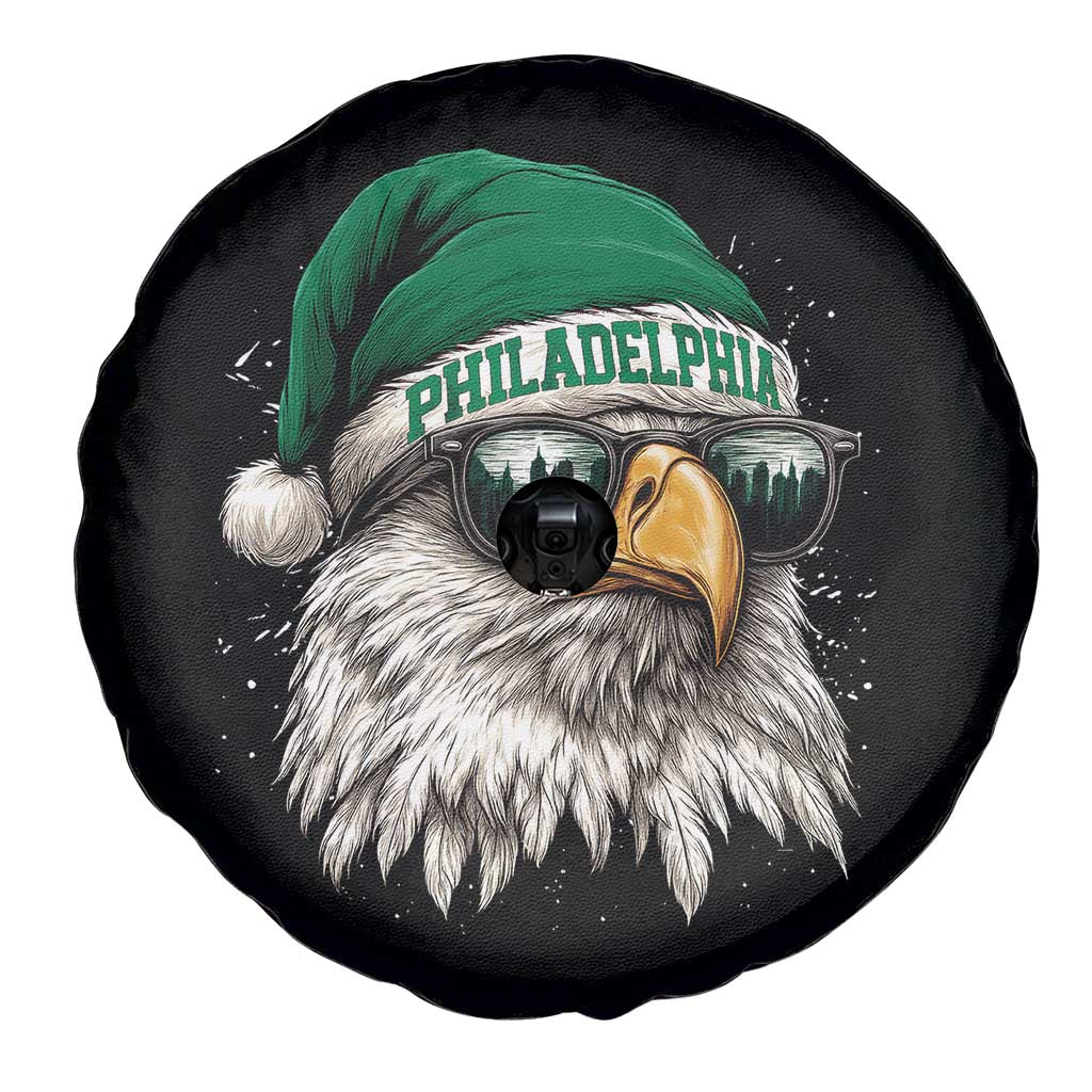 Christmas Football Lover Spare Tire Cover Funny Green Santa PFE City Silhouette TS11 Print Your Wear