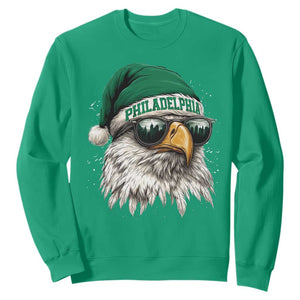 Christmas Football Lover Sweatshirt Funny Green Santa PFE City Silhouette TS11 Irish Green Print Your Wear