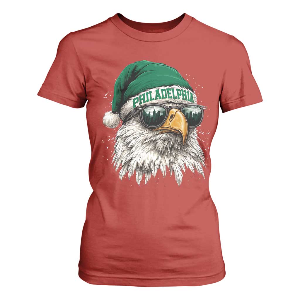 Christmas Football Lover T Shirt For Women Funny Green Santa PFE City Silhouette TS11 Red Print Your Wear